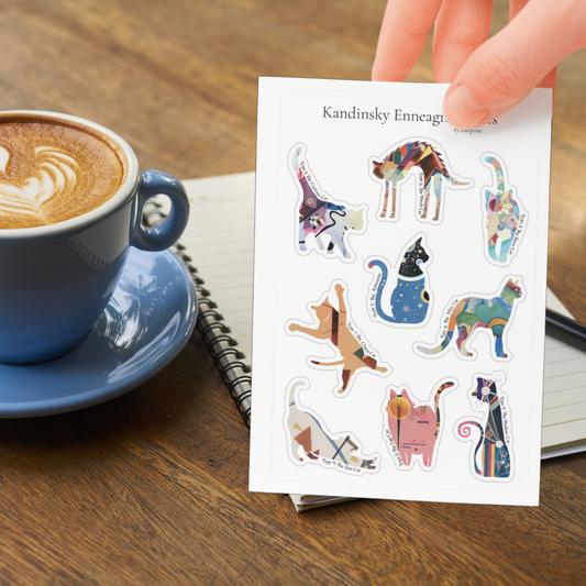 Enneagram Cat Sticker Sheet: 3-pack