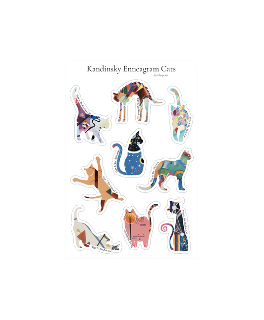 Enneagram Cat Sticker Sheet: 3-pack