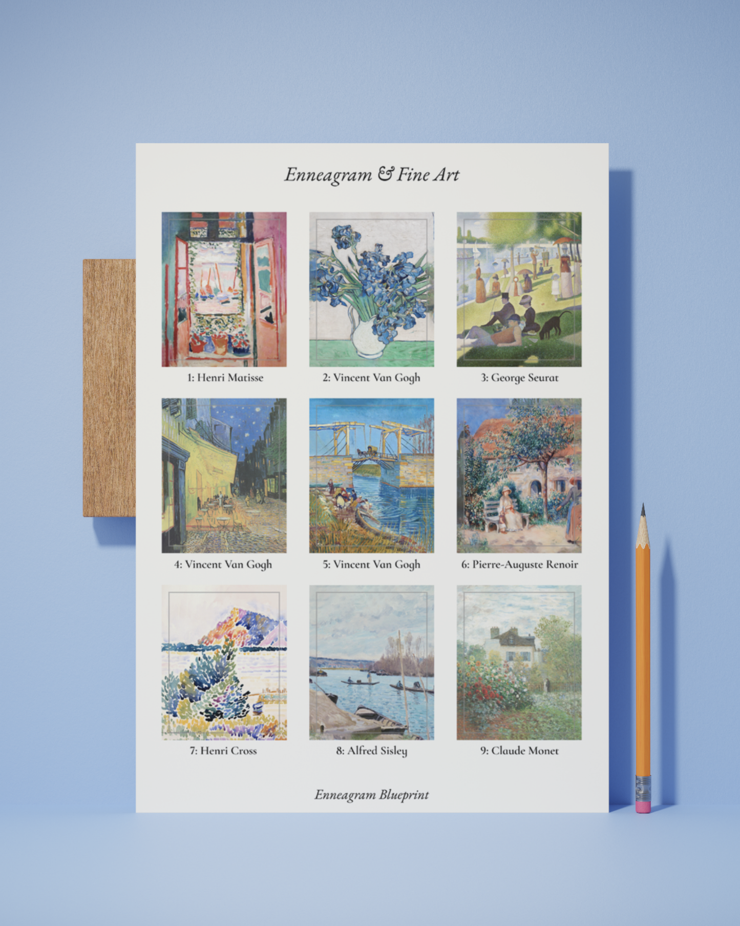 Enneagram & Fine Art Sticker Sheet: 3-pack