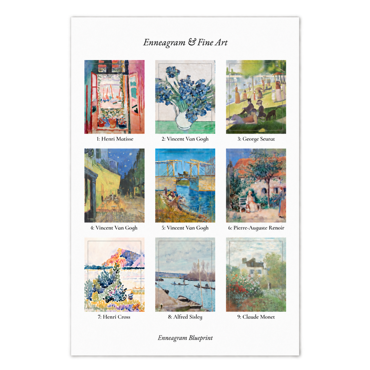 Enneagram & Fine Art Sticker Sheet (3-pack)