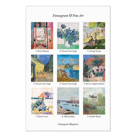 Enneagram & Fine Art Sticker Sheet: 3-pack
