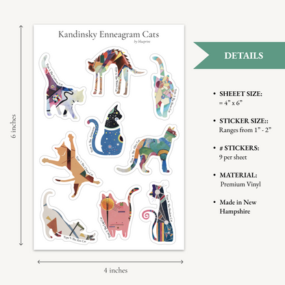 Enneagram Cat Sticker Sheet (3-pack)