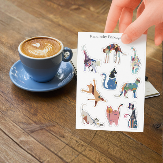 Enneagram Cat Sticker Sheet: 3-pack