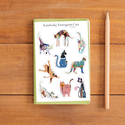 Enneagram Cat Sticker Sheet: 3-pack