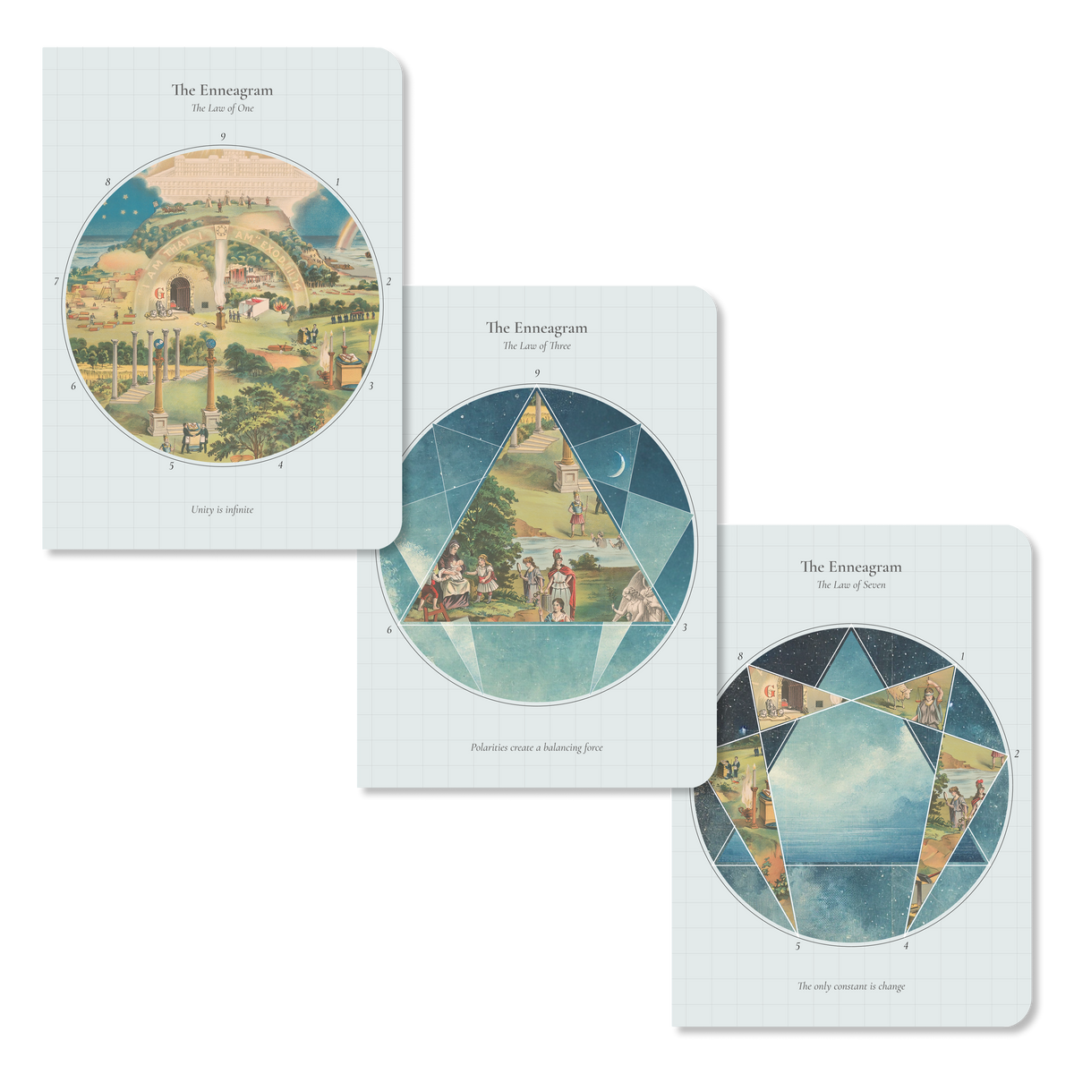 Enneagram Symbols: Set of 3 Pocket Notebooks