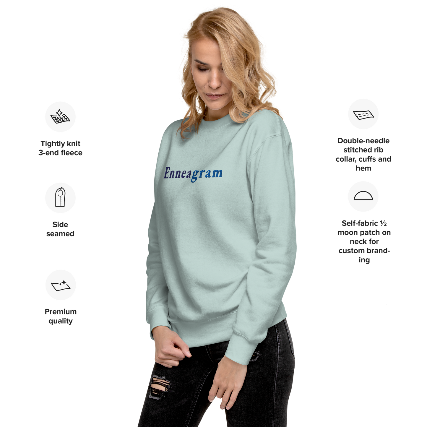 Embroidered Enneagram Unisex Premium Sweatshirt
